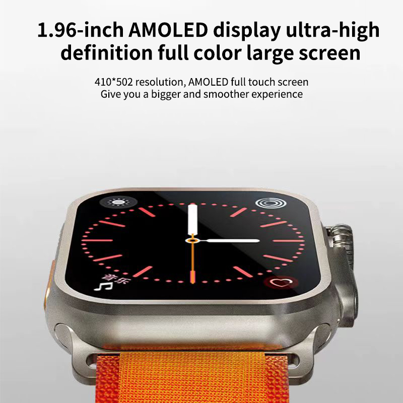 UItraW8 Smart Watch Single Chip Dual Mode Blood Oxygen Call AMOLED HD No False Function